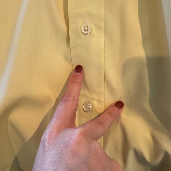 Ralph Lauren Classic Fit Short Sleeve Button Down XL Butter Yellow Blue Pony - Picture 7 of 8
